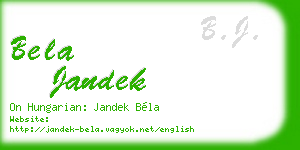 bela jandek business card